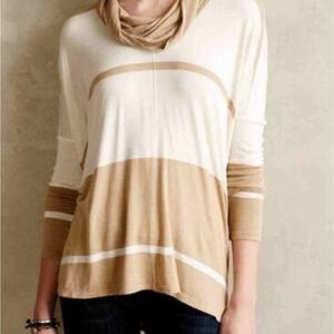 Tan and Cream Women's Sweater